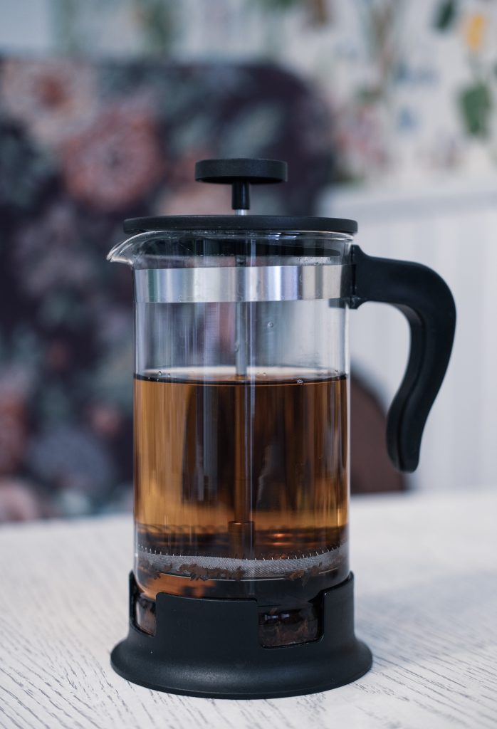 French press containing cold brew coffee